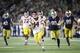 SOUTH BEND, IN - OCTOBER 21: Sam Darnold #14 of the USC Trojans runs with the ball during a game against the Notre Dame Fighting Irish at Notre Dame Stadium on October 21, 2017 in South Bend, Indiana. Notre Dame won 49-14. (Photo by Joe Robbins/Getty Images)