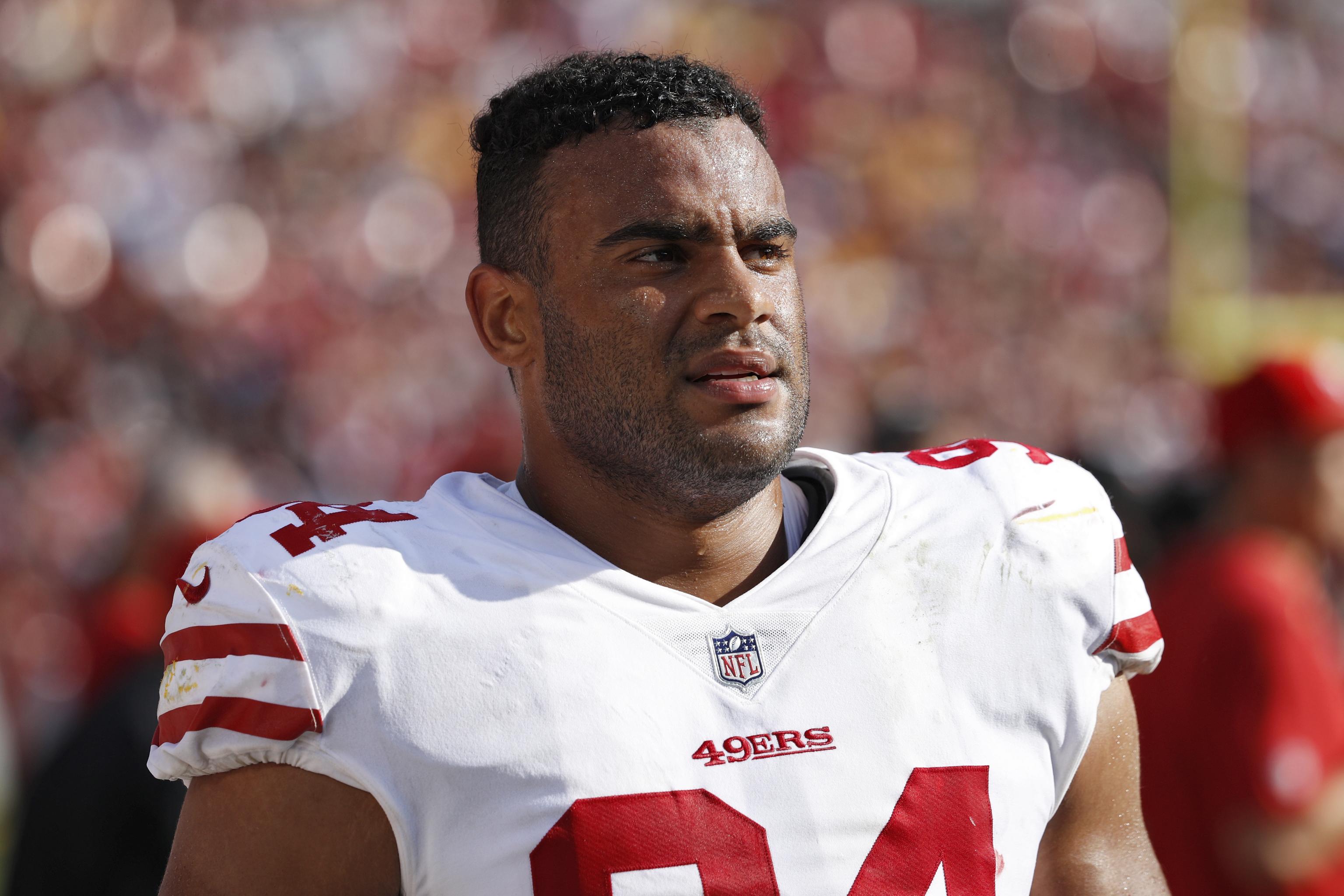 August 25, 2018: San Francisco 49ers defensive lineman Solomon Thomas (94)  during NFL football preseason game action between the San Francisco 49ers  and the Indianapolis Colts at Lucas Oil Stadium in Indianapolis