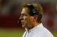 TUSCALOOSA, AL - OCTOBER 14: Head coach Nick Saban of the Alabama Crimson Tide reacts during the game against the Arkansas Razorbacks at Bryant-Denny Stadium on October 14, 2017 in Tuscaloosa, Alabama. (Photo by Kevin C. Cox/Getty Images)