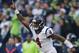 SEATTLE, WA - OCTOBER 29: Quarterback Deshaun Watson #4 of the Houston Texans cheers as DeAndre Hopkins #10 scores a 72 yard touchdown against the Seattle Seahawks in the fourth quarter at CenturyLink Field on October 29, 2017 in Seattle, Washington. (Photo by Jonathan Ferrey/Getty Images)