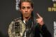 LAS VEGAS, NV - OCTOBER 06: UFC strawweight champion Joanna Jedrzejczyk poses for photos during the UFC 217 news conference inside T-Mobile Arena on October 6, 2017 in Las Vegas, Nevada. (Photo by Jeff Bottari/Zuffa LLC/Zuffa LLC via Getty Images)