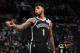 BROOKLYN, NY - OCTOBER 31: D'Angelo Russell #1 of the Brooklyn Nets looks on during the game against the Phoenix Suns on October 31, 2017 at Barclays Center in Brooklyn, New York. NOTE TO USER: User expressly acknowledges and agrees that, by downloading and or using this Photograph, user is consenting to the terms and conditions of the Getty Images License Agreement. Mandatory Copyright Notice: Copyright 2017 NBAE (Photo by Nathaniel S. Butler/NBAE via Getty Images)