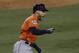 Houston Astros' George Springer (4) celebrates after his two-run home run against the Los Angeles Dodgers during the second inning of Game 7 of baseball's World Series Wednesday, Nov. 1, 2017, in Los Angeles. (AP Photo/Alex Gallardo)