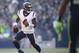 SEATTLE, WA - OCTOBER 29: Quarterback Deshaun Watson #4 of the Houston Texans rushes against the Seattle Seahawks at CenturyLink Field on October 29, 2017 in Seattle, Washington. (Photo by Jonathan Ferrey/Getty Images)