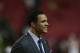 Former Atlanta Falcons player Tony Gonzalez walks on the turf before the first half of an NFL football game against the Tampa Bay Buccaneers, Thursday, Sept. 18, 2014, in Atlanta. (AP Photo/John Bazemore)