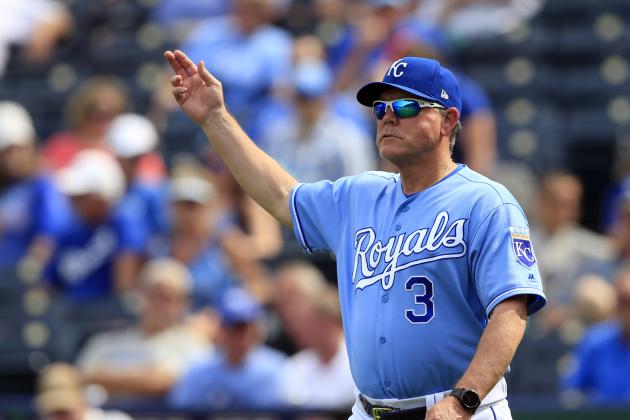 Kansas City Royals manager Ned Yost during a baseball game against the Chicago White Sox at Kauffman Stadium in Kansas City, Mo., Tuesday, Sept. 12, 2017. (AP Photo/Orlin Wagner)