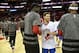 HOUSTON, TX - OCTOBER 2: Jimmer Fredette #32 of the Shanghai Sharks is greeted by the Houston Rockets during a preseason game on October 2, 2016 at the Toyota Center in Houston, Texas. NOTE TO USER: User expressly acknowledges and agrees that, by downloading and or using this photograph, User is consenting to the terms and conditions of the Getty Images License Agreement. Mandatory Copyright Notice: Copyright 2016 NBAE (Photo by Bill Baptist/NBAE via Getty Images)