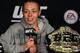 NEW YORK, NY - NOVEMBER 04: Rose Namajunas speaks to the media during the UFC 217 post fight press conference event inside Madison Square Garden on November 4, 2017 in New York City. (Photo by Jeff Bottari/Zuffa LLC/Zuffa LLC via Getty Images)