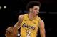 Los Angeles Lakers guard Lonzo Ball during the second half of an NBA basketball game Tuesday, Oct. 31, 2017, in Los Angeles. (AP Photo/Kyusung Gong)