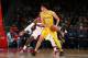 WASHINGTON, DC - NOVEMBER 9: Lonzo Ball #2 of the Los Angeles Lakers handles the ball against the Washington Wizards on November 9, 2017 at Capital One Arena in Washington, DC. NOTE TO USER: User expressly acknowledges and agrees that, by downloading and or using this Photograph, user is consenting to the terms and conditions of the Getty Images License Agreement. Mandatory Copyright Notice: Copyright 2017 NBAE (Photo by Ned Dishman/NBAE via Getty Images)