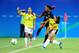 MANAUS, AMAZONAS - AUGUST 09: Crystal Dunn #16 of the United States and Catalina Usme #11 of Colombia vie for the ball in the second half of the Women's Football First Round Group G match on Day 4 of the Rio 2016 Olympic Games at Amazonia Arena on August 9, 2016 in Rio de Janeiro, Brazil. (Photo by Bruno Zanardo/Getty Images)