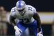 NEW ORLEANS, LA - OCTOBER 15: Greg Robinson #73 of the Detroit Lions guards during a game against the New Orleans Saints at the Mercedes-Benz Superdome on October 15, 2017 in New Orleans, Louisiana. (Photo by Jonathan Bachman/Getty Images)