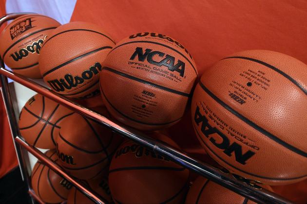 INDIANAPOLIS, IN - APRIL 03: Wilson NCAA basketballs are seen at Lucas Oil Stadium on April 3, 2015 in Indianapolis, Indiana. (Photo by Lance King/Getty Images)