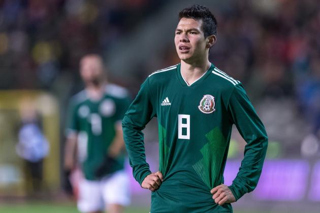 Hirving Lozano of Mexico during the friendly match between Belgium and Mexico on November 10, 2017 at the Koning Boudewijn stadium in Brussels, Belgium.(Photo by VI Images via Getty Images)