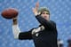 New Orleans Saints' Drew Brees warms up before an NFL football game Sunday, Nov. 12, 2017, in Orchard Park, N.Y. (AP Photo/Jeffrey T. Barnes)