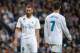 MADRID, SPAIN - OCTOBER 22: Karim Benzema, #9 of Real Madrid and Cristiano Ronaldo, #7 of Real Madrid during the La Liga match between Real Madrid v Eibar at Santiago Bernabeu on October 22, 2017 in Madrid, Spain. (Photo by Sonia Canada/Getty Images)