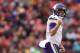 LANDOVER, MD - NOVEMBER 12: Quarterback Case Keenum #7 of the Minnesota Vikings celebrates after scoring a touchdown during the third quarter against the Washington Redskins at FedExField on November 12, 2017 in Landover, Maryland. (Photo by Patrick Smith/Getty Images)