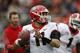 Georgia quarterback Jake Fromm sets back to pass before an NCAA college football game against Auburn on Saturday, Nov. 11, 2017, in Auburn, Ala. (AP Photo/Brynn Anderson)