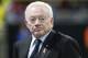 Atlanta Falcons owner Jerry Jones walks the turf inside Mercedes-Benz stadium before the first half of an NFL football game between the Atlanta Falcons and the Dallas Cowboys, Sunday, Nov. 12, 2017, in Atlanta. (AP Photo/David Goldman)