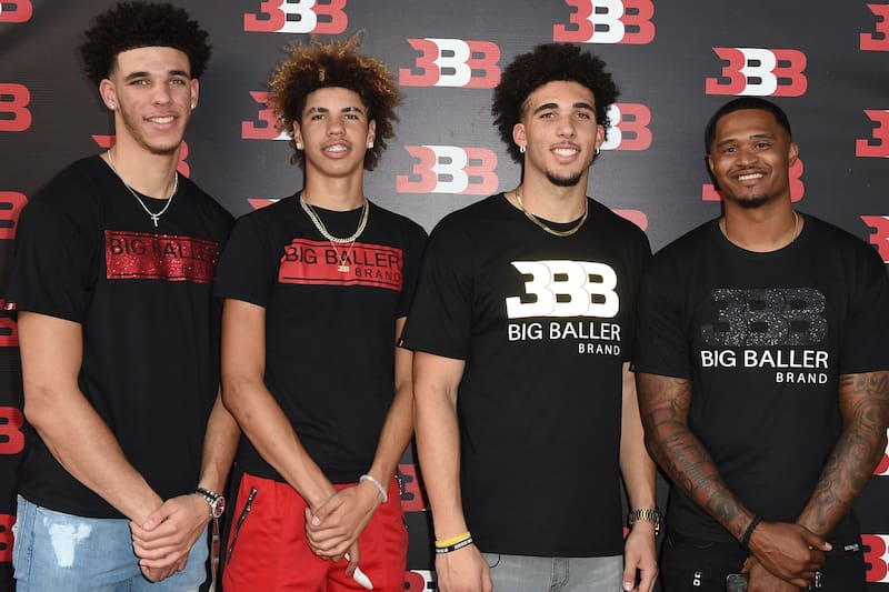 LiAngelo Ball (third from left)