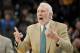 San Antonio Spurs coach Gregg Popovich yells to a referee during the second half of the team's NBA basketball game against the Los Angeles Clippers, Tuesday, Nov. 7, 2017, in San Antonio. San Antonio won 120-107. (AP Photo/Darren Abate)