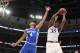 CHICAGO, IL - NOVEMBER 14: Udoka Azubuike #35 of the Kansas Jayhawks rebounds over Nick Richards #4 of the Kentucky Wildcats during the State Farm Champions Classic at the United Center on November 14, 2017 in Chicago, Illinois. (Photo by Jonathan Daniel/Getty Images)