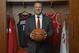 HOUSTON, TX - OCTOBER 10: The Houston Rockets new owner Tilman Fertitta is introduced during a press conference at The Toyota Center in Houston, Texas on October 10, 2017. NOTE TO USER: User expressly acknowledges and agrees that, by downloading and/or using this photograph, user is consenting to the terms and conditions of the Getty Images License Agreement. Mandatory Copyright Notice: Copyright 2017 NBAE (Photo by Bill Baptist/NBAE via Getty Images)