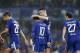 Chelsea's Eden Hazard, second from left, celebrates with his teammates after scoring during the Champions League group C soccer match between Chelsea and Roma at Stamford Bridge stadium in London, Wednesday, Oct. 18, 2017. (AP Photo/Frank Augstein)