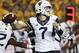 FILE - In this Saturday, Oct. 21, 2017, file photo, West Virginia quarterback Will Grier (7) throws a pass in the first half of an NCAA college football game in Waco, Texas. Grier has the most touchdown passes in the nation with 26 and will be going for more when No. 22 West Virginia hosts No. 11 Oklahoma State on Saturday. (AP Photo/Jerry Larson, File)