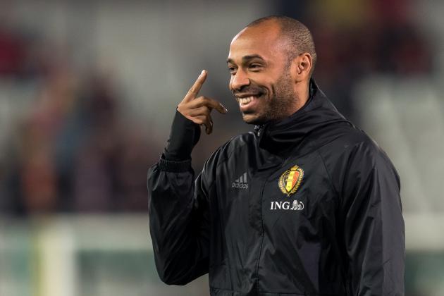 assistent trainer Thierry Henry of Belgium during the friendly match between Belgium and Japan on November 14, 2017 at the Jan Breydel stadium in Bruges, Belgium.(Photo by VI Images via Getty Images)