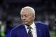 Dallas Cowboys team owner Jerry Jones stands on the field during warm ups before an NFL football game against the Philadelphia Eagles on Sunday, Nov. 19, 2017, in Arlington, Texas. (AP Photo/Ron Jenkins)