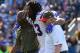 CARSON, CA - NOVEMBER 19: Kelvin Benjamin #13 of the Buffalo Bills leaves the field after getting injured in the first quarter during the game against the Los Angeles Chargers at the StubHub Center on November 19, 2017 in Carson, California. (Photo by Harry How/Getty Images)