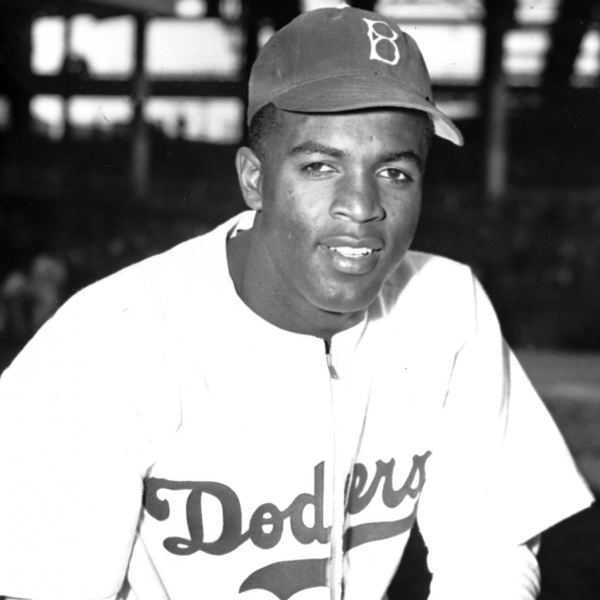 Jackie Robinson in his Brooklyn Dodgers Uniform