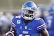 SMU wide receiver Courtland Sutton (16) participates in warm-up drills before the start of an NCAA college football game against Central Florida, Saturday, Nov. 4, 2017, in Dallas. (AP Photo/Mike Stone)