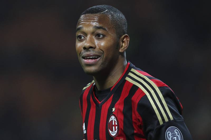 MILAN, ITALY - MARCH 29: Robinho of AC Milan looks on during the Serie A match between AC Milan and AC Chievo Verona at San Siro Stadium on March 29, 2014 in Milan, Italy. (Photo by Marco Luzzani/Getty Images)