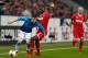   Cologne's French striker Sehrou Guirbady and French Arsenal defender Mathieu Debuchy (L) compete for the ball during the UEFA Europa League 1 FC Cologne - Arsenal FC football match on November 23, 2017 in Cologne, Western Germany. / AFP PHOTO / Ina FASSBENDER (Photo credit must read INA FASSBENDER / AFP / Getty Images) 