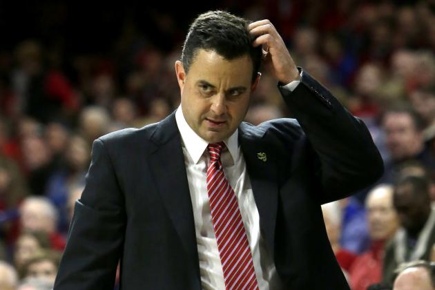 Arizona head coach Sean Miller during the first half of an NCAA college basketball game against Utah, Thursday, Jan. 5, 2017, in Tucson, Ariz. (AP Photo/Rick Scuteri)