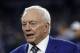 Dallas Cowboys team owner Jerry Jones stands on the field during warmups before an NFL football game against the Philadelphia Eagles on Sunday, Nov. 19, 2017, in Arlington, Texas. (AP Photo/Ron Jenkins)
