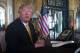 US President Donald Trump prepares his traditionnal adress to thank members of the US military via video teleconference on Thanksgiving day, November 23, 2017 from his residence in Mar-a-Lago in Florida.
The US President is spending the Thanksgiving holidays in his Florida private residence until November 26. / AFP PHOTO / Nicholas KAMM (Photo credit should read NICHOLAS KAMM/AFP/Getty Images)