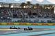Mercedes' Finnish driver Valtteri Bottas (R) and Mercedes' British driver Lewis Hamilton steer their cars during the Abu Dhabi Formula One Grand Prix at the Yas Marina circuit on November 26, 2017. / AFP PHOTO / Andrej ISAKOVIC (Photo credit should read ANDREJ ISAKOVIC/AFP/Getty Images)