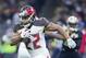 NEW ORLEANS, LA - NOVEMBER 5: Doug Martin #22 of the Tampa Bay Buccaneers runs the ball during a game against the New Orleans Saints at Mercedes-Benz Superdome on November 5, 2017 in New Orleans, Louisiana. The Saints defeated the Buccaneers 30-10. (Photo by Wesley Hitt/Getty Images)