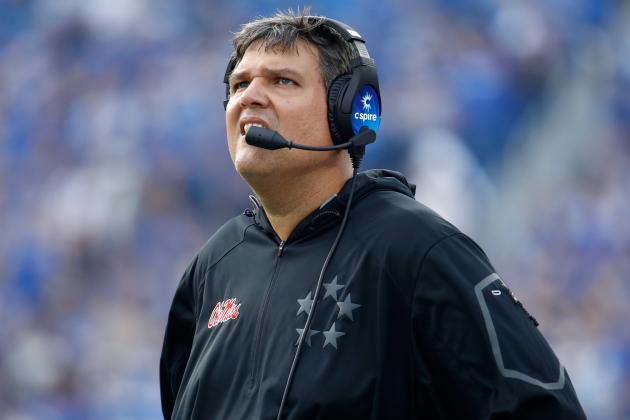 LEXINGTON, KY - NOVEMBER 04:  Matt Luke the head coach of the Mississippi Rebels watches the action against the Kentucky Wildcats at Commonwealth Stadium on November 4, 2017 in Lexington, Kentucky.  (Photo by Andy Lyons/Getty Images)