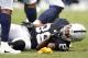 Oakland Raiders wide receiver Amari Cooper (89) remains on the ground after a hit by the Denver Broncos during the first half of an NFL football game in Oakland, Calif., Sunday, Nov. 26, 2017. (AP Photo/D. Ross Cameron)