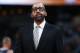 FILE - In this Nov. 24, 2017, file photo, Memphis Grizzlies head coach David Fizdale reacts as he calls a timeout while facing the Denver Nuggets in the first half of an NBA basketball game in Denver. The Grizzlies have fired Fizdale, with the team at 7-12 and a day after he benched center Marc Gasol for the fourth quarter of an eighth straight loss. General manager Chris Wallace announced the move Monday, Nov. 27, 2017. (AP Photo/David Zalubowski, File)