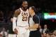 CLEVELAND, OH - NOVEMBER 28: LeBron James # 23 of the Cleveland Cavaliers argues after being ejected in the second half by referee Kane Fitzgerald # 5 while playing Miami Heat at Quicken Loans Arena on November 28, 2017 at Cleveland, Ohio. Cleveland won the game 108-97. NOTE TO THE USER: the user expressly acknowledges and accepts that, by downloading or using this photograph, the User accepts the terms and conditions of the Getty Images License Agreement. (Photo by Gregory Shamus / Getty Images)