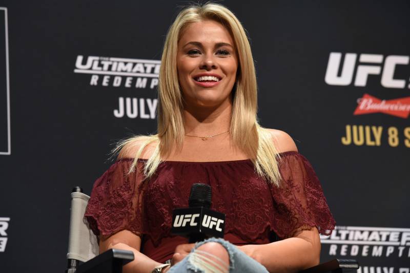 LAS VEGAS, NV - JULY 05: Paige VanZant smiles at fans during the Women of the UFC panel at Park Theater on July 5, 2017 in Las Vegas, Nevada. (Photo by Brandon Magnus/Zuffa LLC/Zuffa LLC via Getty Images)