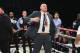 MANCHESTER, ENGLAND - SEPTEMBER 23: Tyson Fury rants at a member of the British Boxing Board of Control after the WBO World Heavyweight Title fight between Joseph Parker and Hughie Fury at Manchester Arena on September 23, 2017 in Manchester, England. (Photo by Alex Livesey/Getty Images)