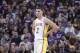 SACRAMENTO, CA - NOVEMBER 22: Lonzo Ball #2 of the Los Angeles Lakers looks on during the game against the Sacramento Kings on November 22, 2017 at Golden 1 Center in Sacramento, California. NOTE TO USER: User expressly acknowledges and agrees that, by downloading and or using this photograph, User is consenting to the terms and conditions of the Getty Images Agreement. Mandatory Copyright Notice: Copyright 2017 NBAE (Photo by Rocky Widner/NBAE via Getty Images)