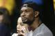 Miami Heat forward Chris Bosh and his wife, Adrienne, attend an NCAA college basketball game between Miami and Georgia Tech, Wednesday, Feb. 15, 2017, in Coral Gables, Fla. (AP Photo/Lynne Sladky)