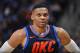ORLANDO, FL - NOVEMBER 29: Russell Westbrook #0 of the Oklahoma City Thunder during the game against the Orlando Magic on November 29, 2017 at Amway Center in Orlando, Florida. NOTE TO USER: User expressly acknowledges and agrees that, by downloading and/or using this photograph, user is consenting to the terms and conditions of the Getty Images License Agreement. Mandatory Copyright Notice: Copyright 2017 NBAE (Photo by Fernando Medina/NBAE via Getty Images)